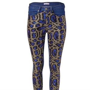 Venus Sequin Leopard Print Jeans